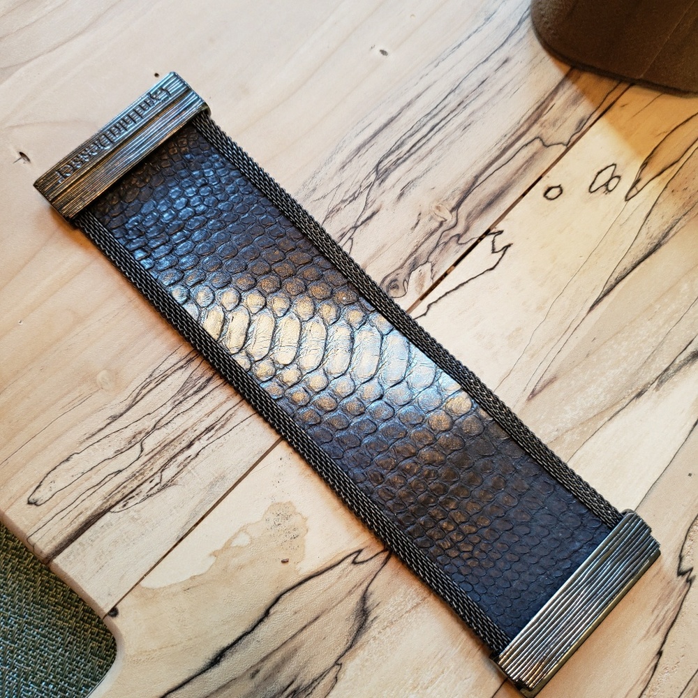 Authentic  Cynthia Desser Reptile wide bracelet